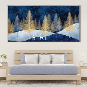 Stags Beneath The Stars Canvas Art Clock Canvas