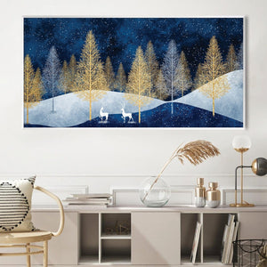 Stags Beneath The Stars Canvas Art Clock Canvas