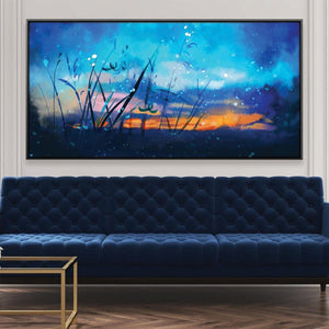 Starlit Meadow Canvas Art 20 x 10in / Canvas Clock Canvas