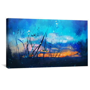 Starlit Meadow Canvas Art Clock Canvas