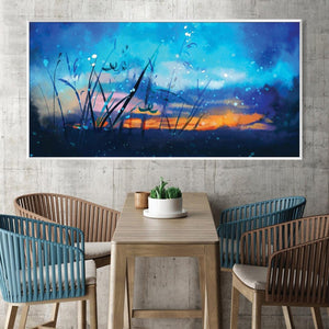 Starlit Meadow Canvas Art Clock Canvas