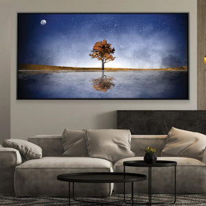 Starlit Solitude Canvas Art 20 x 10in / Canvas Clock Canvas