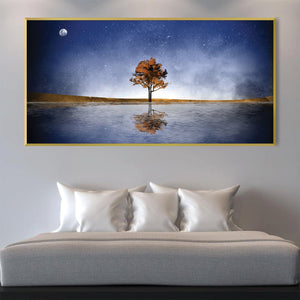 Starlit Solitude Canvas Art Clock Canvas