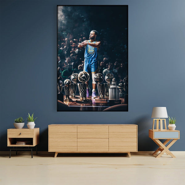 Steph Trophies Easy Build Frame Art Easy Build Frame & Fabric Print / 24 x 36in Clock Canvas
