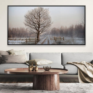 Still Winter Trail Canvas Art 20 x 10in / Canvas Clock Canvas