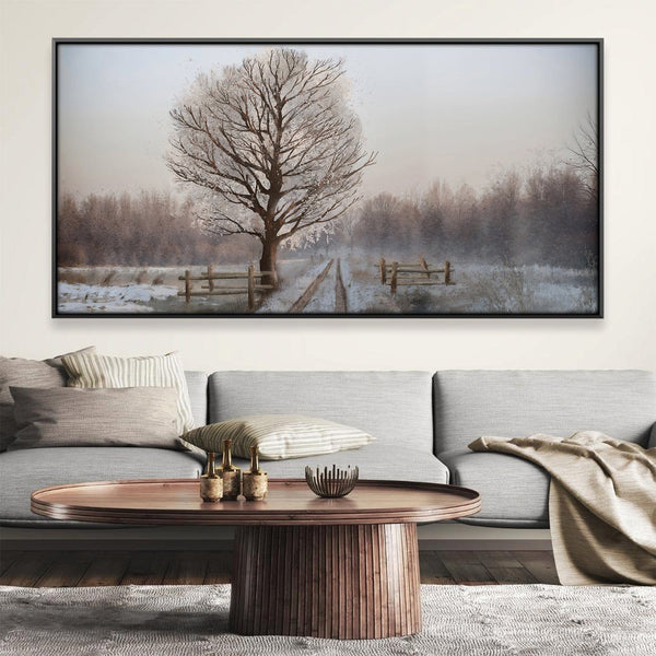 Still Winter Trail Canvas Art 20 x 10in / Canvas Clock Canvas