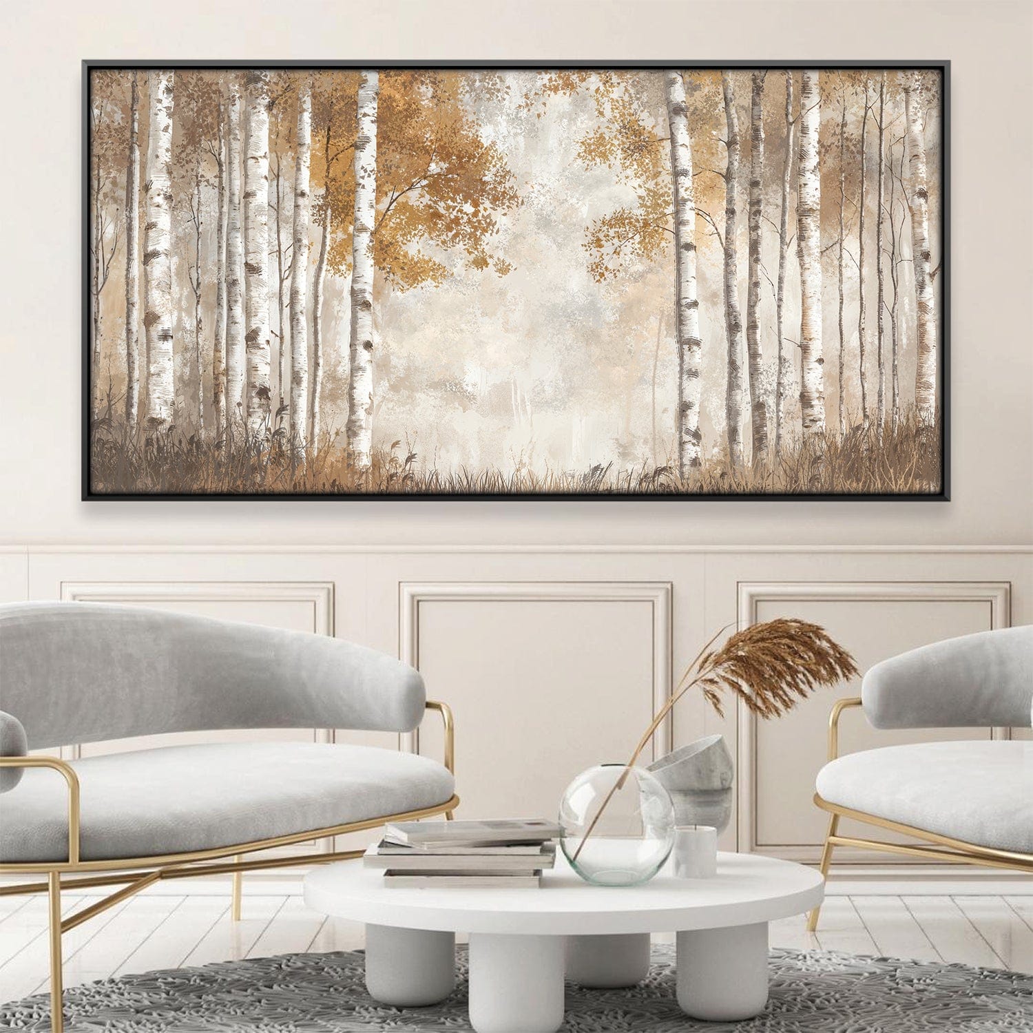 Stillness Between Trunks Canvas Art 20 x 10in / Canvas Clock Canvas