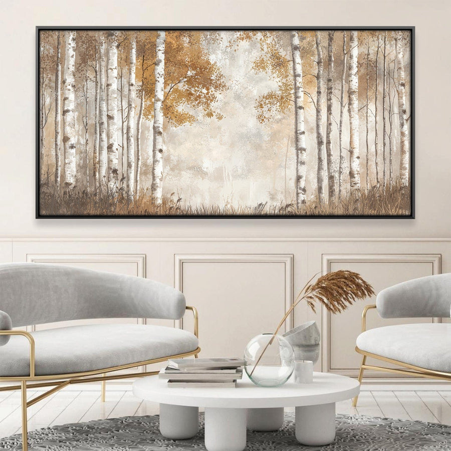 Stillness Between Trunks Canvas Art 20 x 10in / Canvas Clock Canvas