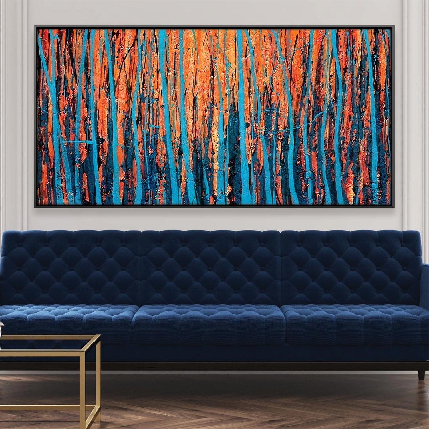 Stroked Trees Canvas Art Clock Canvas