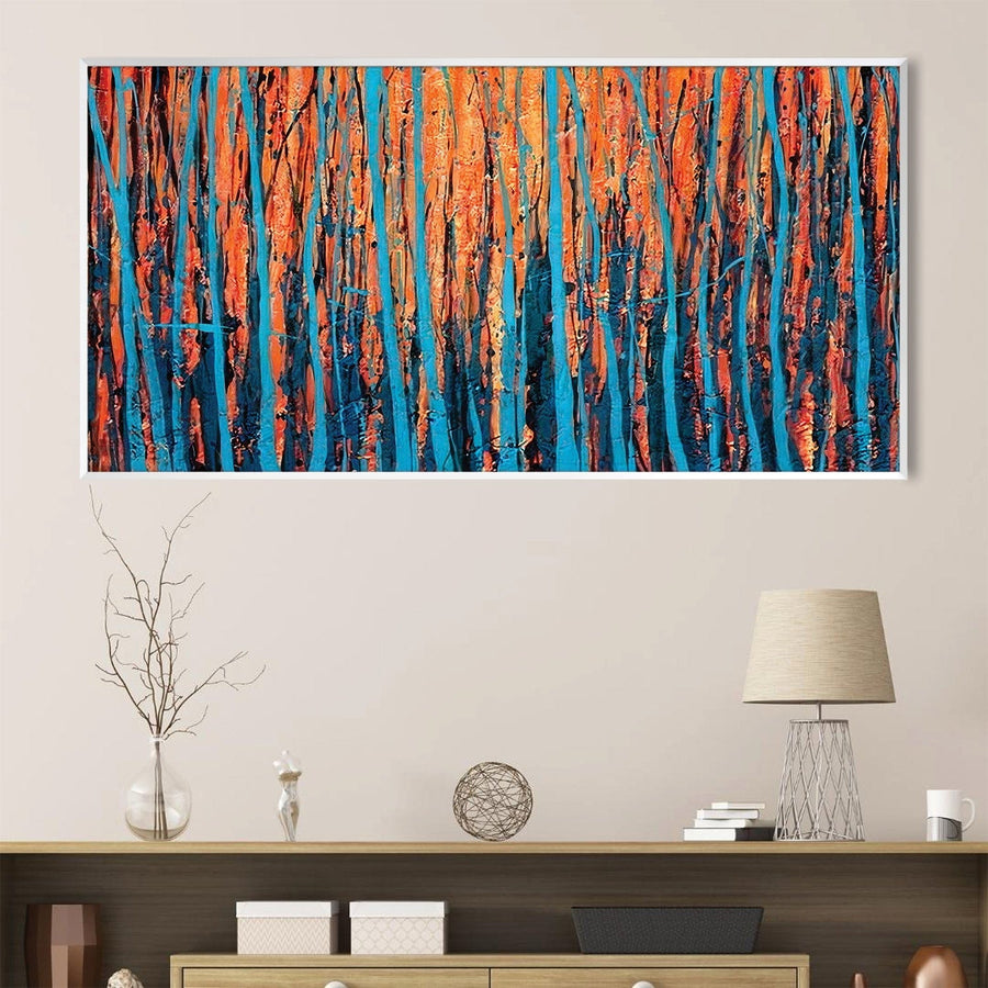 Stroked Trees Canvas Art Clock Canvas