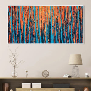 Stroked Trees Canvas Art Clock Canvas