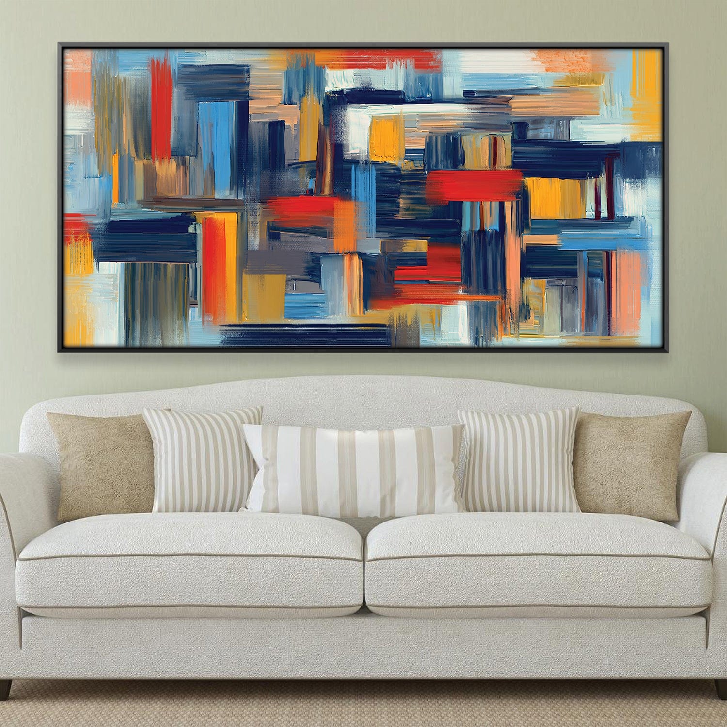 Strokes of Tranquility Canvas Art 50 x 25cm / Framed Prints Clock Canvas
