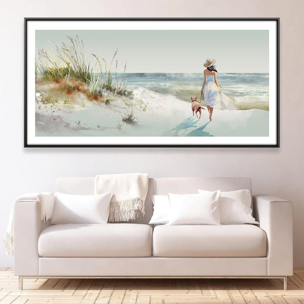 Stroll to the Sea Canvas Art 20 x 10in / Canvas Clock Canvas