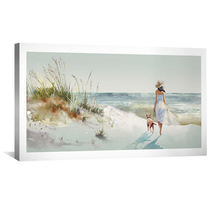 Stroll to the Sea Canvas Art Clock Canvas