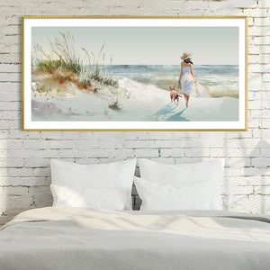 Stroll to the Sea Canvas Art Clock Canvas