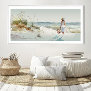 Stroll to the Sea Canvas Art Clock Canvas