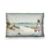 Stroll to the Sea Cushion Cushion 13 x 19in Clock Canvas