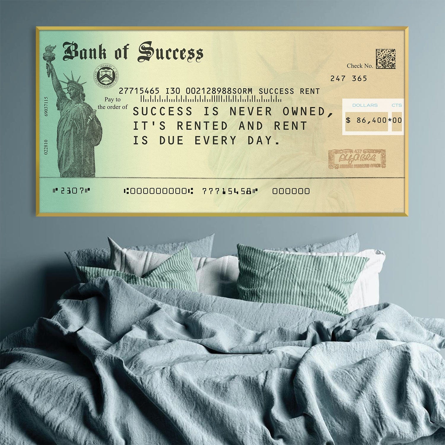 Success Rent Canvas Art Clock Canvas