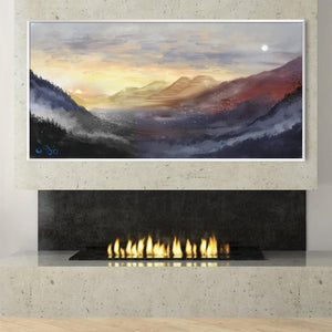 Sun and Moon Valley Canvas Art Clock Canvas