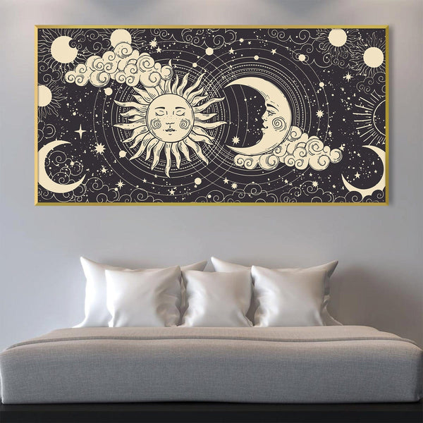 Sun Meets Moon Canvas Art Clock Canvas