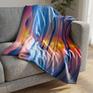 Sun Setting Ocean Blanket Blanket Clock Canvas
