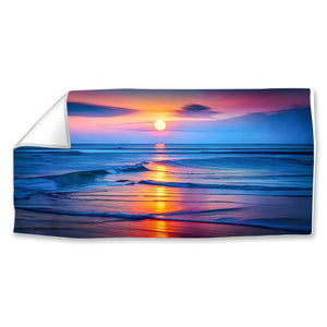 Sun Setting Ocean Easy Build Frame Posters, Prints, & Visual Artwork Fabric Print Only / 40 x 20in Clock Canvas