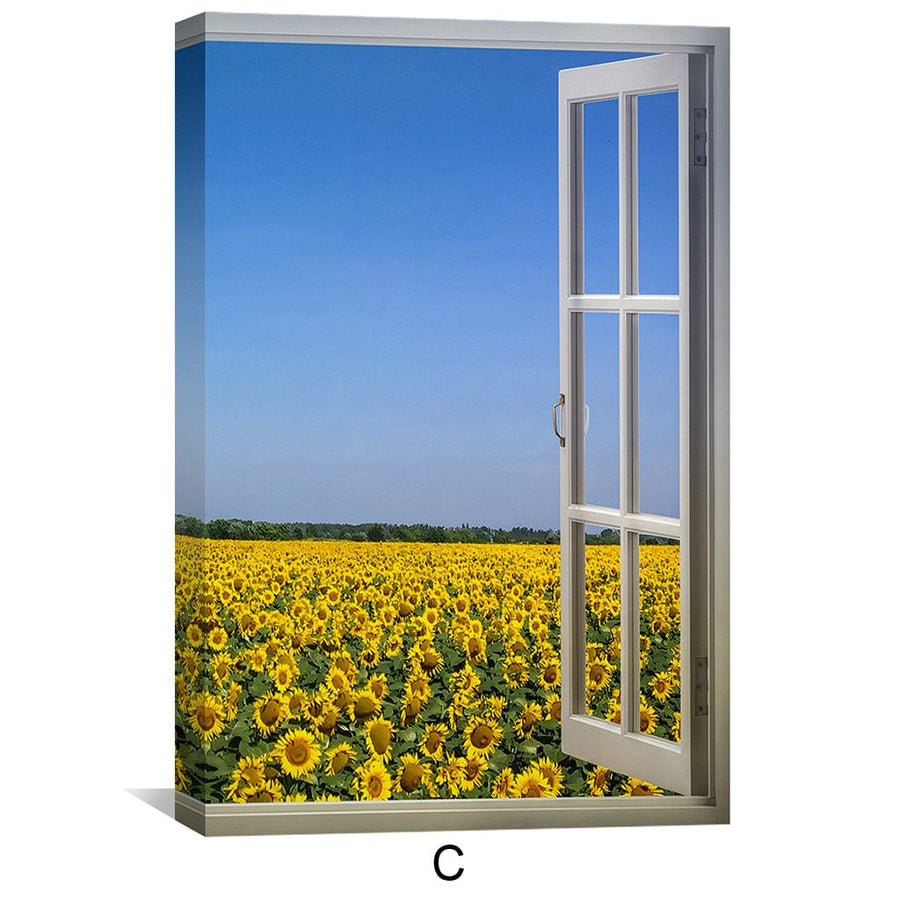 Sunflower Fields Canvas Art Clock Canvas