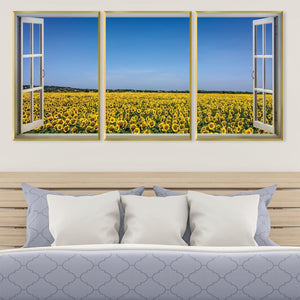 Sunflower Fields Canvas Art Clock Canvas