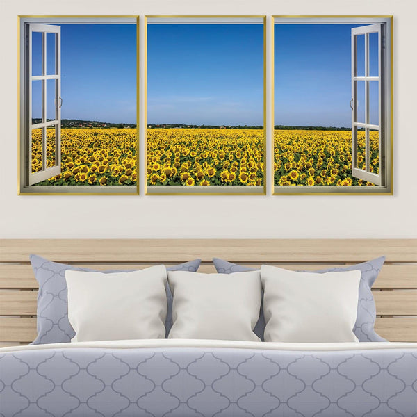 Sunflower Fields Canvas Art Clock Canvas