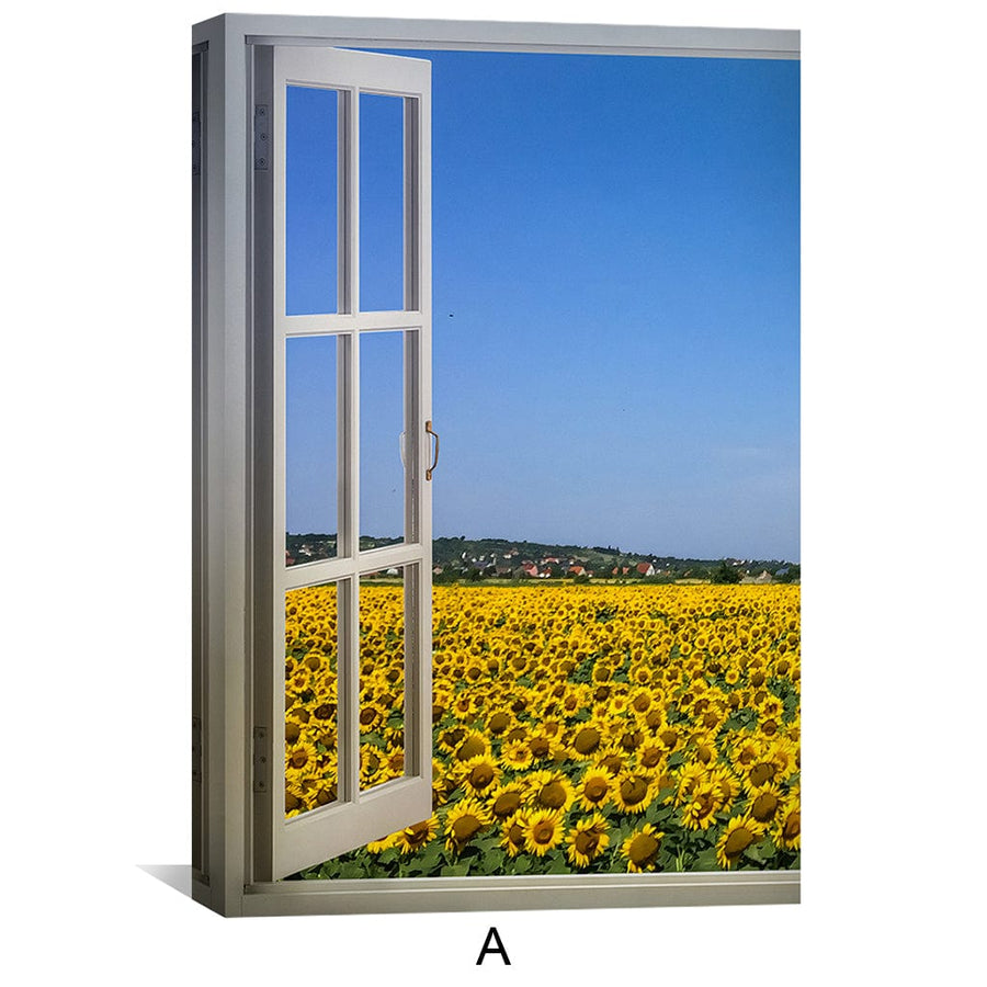 Sunflower Fields Canvas Art Clock Canvas