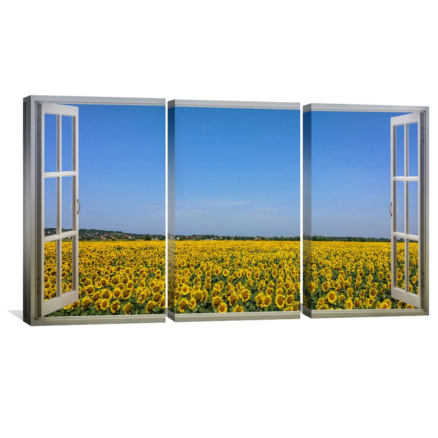 Sunflower Fields Canvas Art Clock Canvas