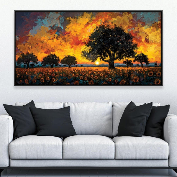 Sunflower Horizon Canvas Art Clock Canvas