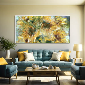 Sunflower Whirlwind Canvas Art Clock Canvas