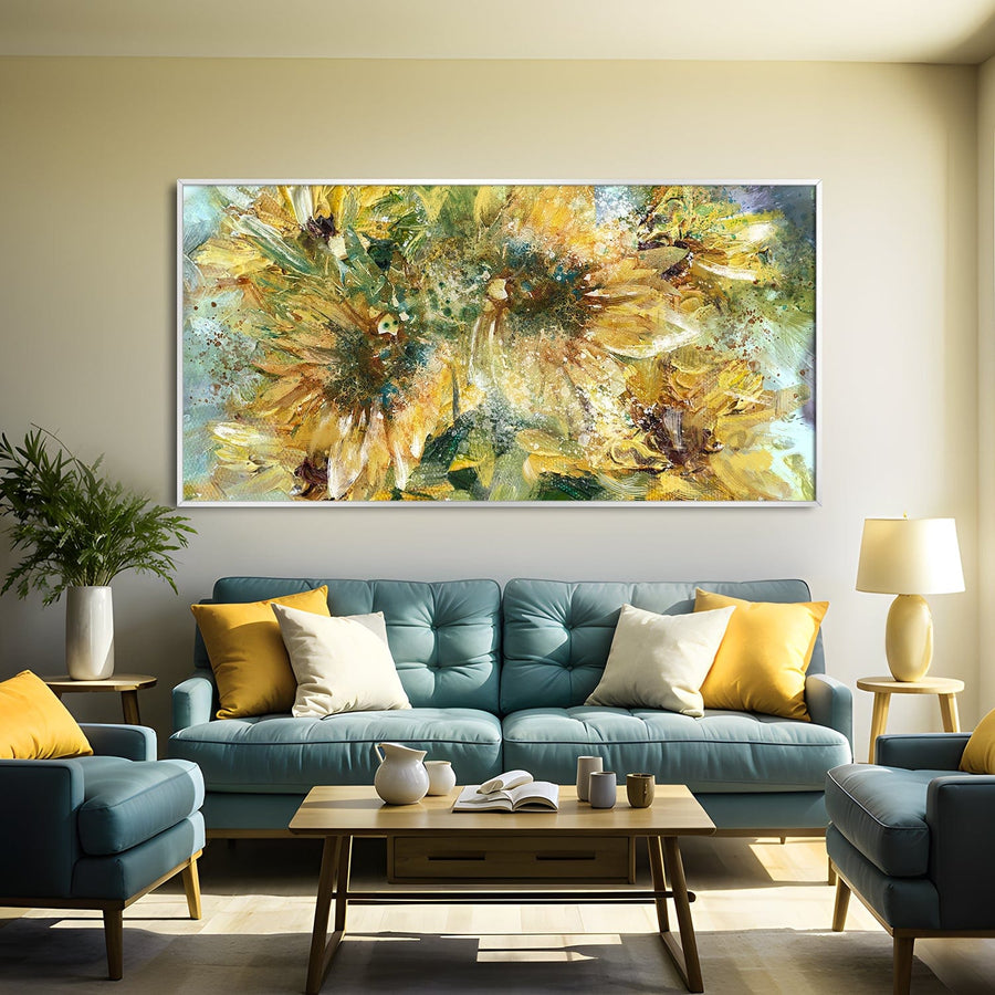 Sunflower Whirlwind Canvas Art Clock Canvas