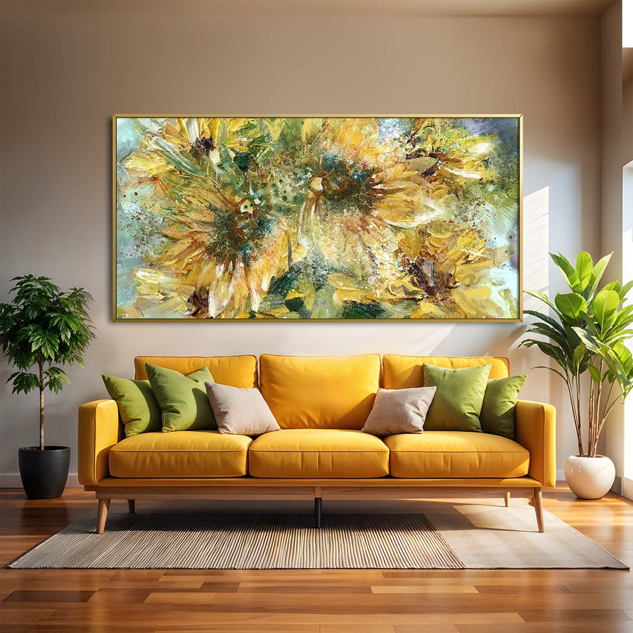 Sunflower Whirlwind Canvas Art Clock Canvas