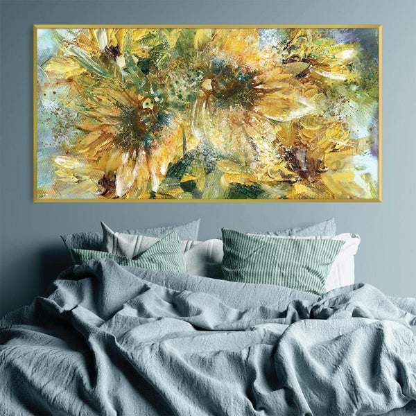 Sunflower Whirlwind Canvas Art Clock Canvas