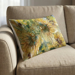 Sunflower Whirlwind Cushion Cushion 13 x 19in Clock Canvas