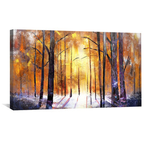 Sunlit Birchtrees Canvas Art Clock Canvas