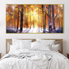 Sunlit Birchtrees Canvas Art Clock Canvas
