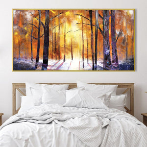 Sunlit Birchtrees Canvas Art Clock Canvas