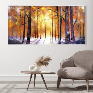 Sunlit Birchtrees Canvas Art Clock Canvas