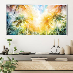 Sunlit Palm Symphony Canvas Art Clock Canvas