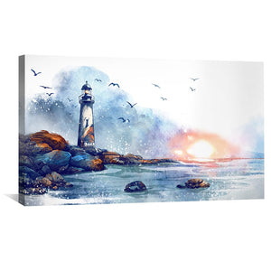 Sunrise Beacon Canvas Art Clock Canvas