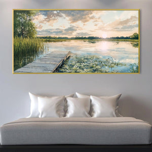 Sunset Dock Canvas Art Clock Canvas