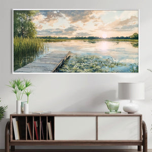 Sunset Dock Canvas Art Clock Canvas