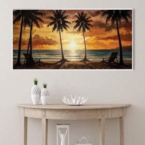 Sunset Paradise Canvas Art Clock Canvas