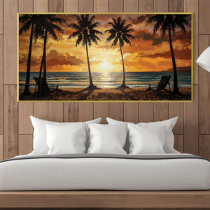 Sunset Paradise Canvas Art Clock Canvas