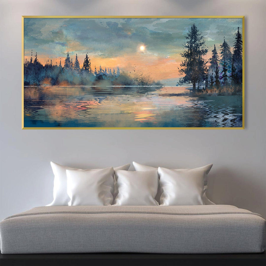 Sunset Reverberation Canvas Art Clock Canvas
