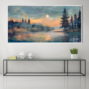 Sunset Reverberation Canvas Art Clock Canvas