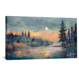 Sunset Reverberation Canvas Art Clock Canvas